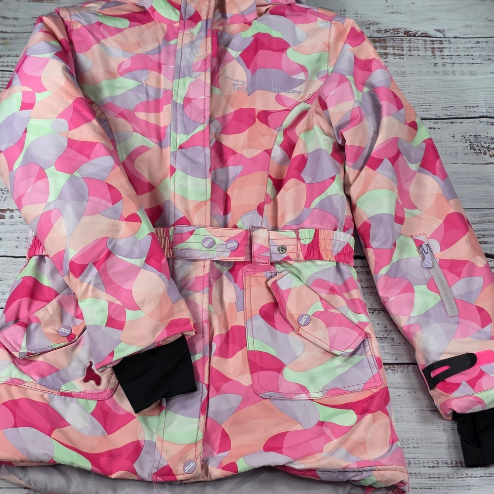 Phibee Ski Jacket Kids 14 Pink Purple Waterproof Insulated Winter Coat Snowboard